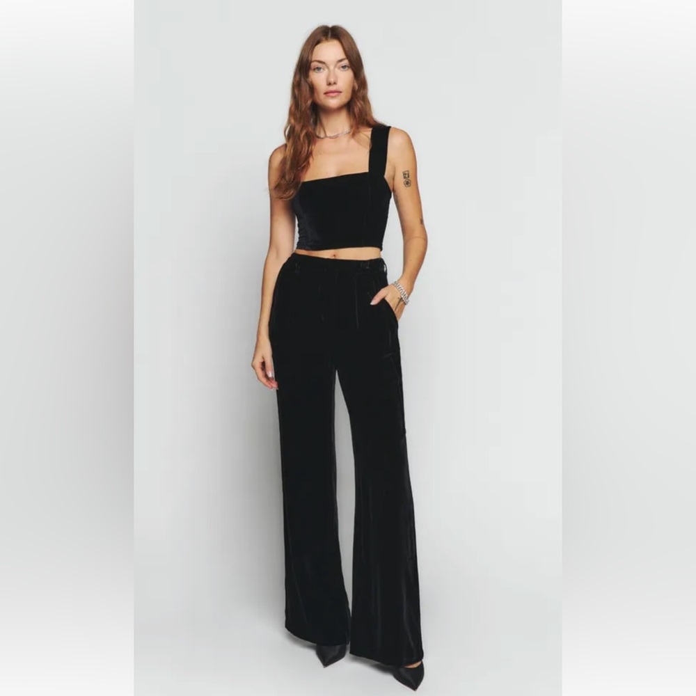 Reformation Wes Velvet Wide Leg Pants